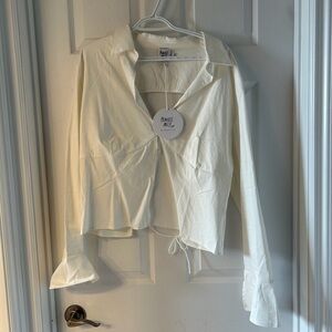 Princess Polly White Lace Up Blouse